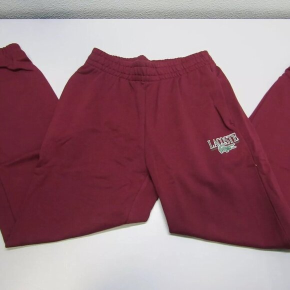 NEW LACOSTE Women's Size 2 Logo Printed Sweatpants Red - Picture 5 of 11